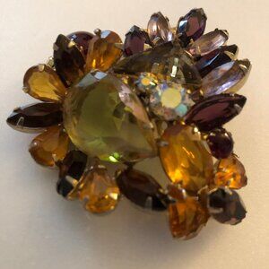 Vintage Amber Colored Brooch